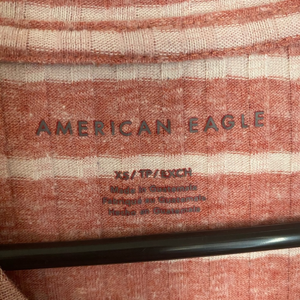 american eagle striped ruffled sleeve long sleeve - Picture 3 of 3